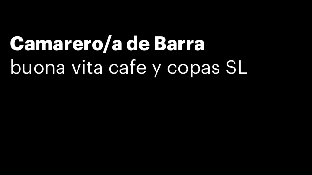 Camarero/a de Barra
