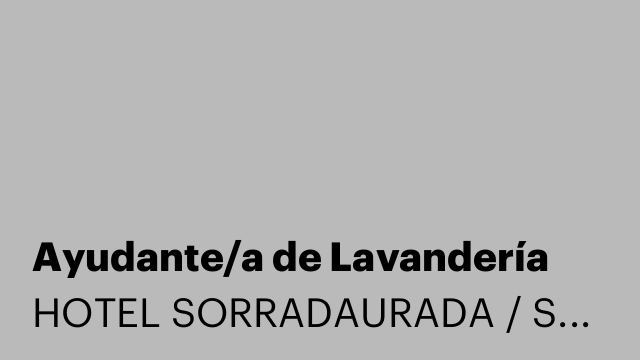 Ayudante/a de Lavandería