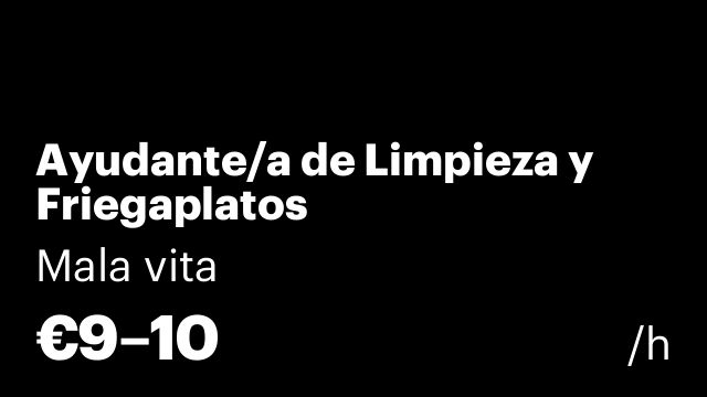 Ayudante/a de Limpieza y Friegaplatos