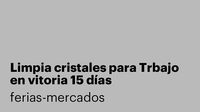 Limpia cristales para Trbajo en vitoria 15 días