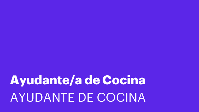 Ayudante/a de Cocina