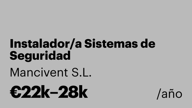 Instalador/a Sistemas de Seguridad