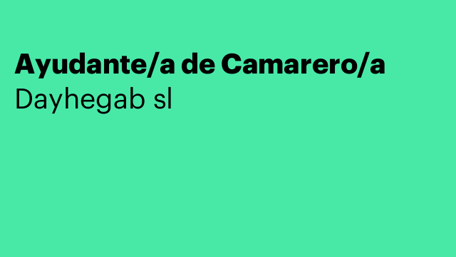 Ayudante/a de Camarero/a