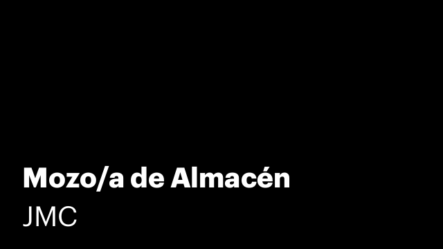 Mozo/a de Almacén
