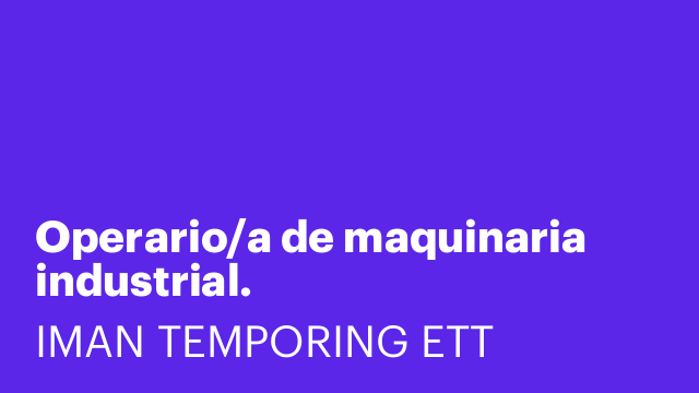 Operario/a de maquinaria industrial.