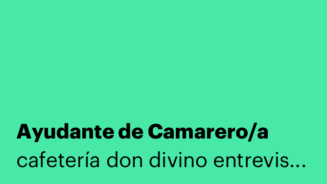 Ayudante de Camarero/a