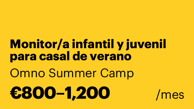 Monitor/a infantil y juvenil para casal de verano