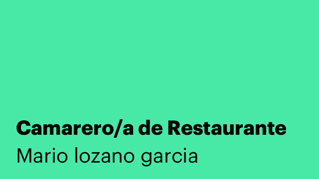 Camarero/a de Restaurante