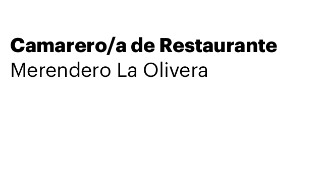 Camarero/a de Restaurante