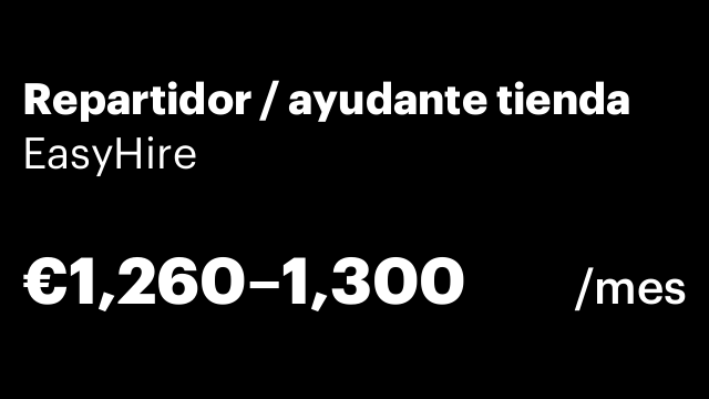 Repartidor / ayudante tienda