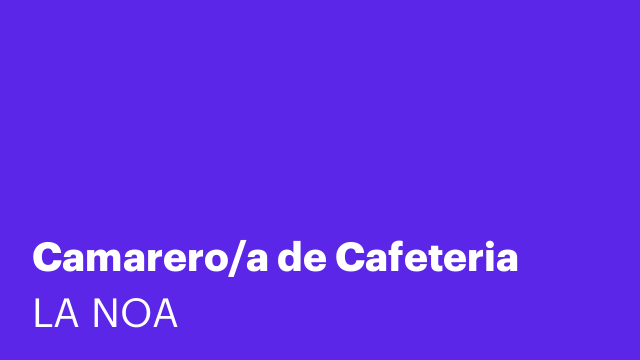 Camarero/a de Cafeteria
