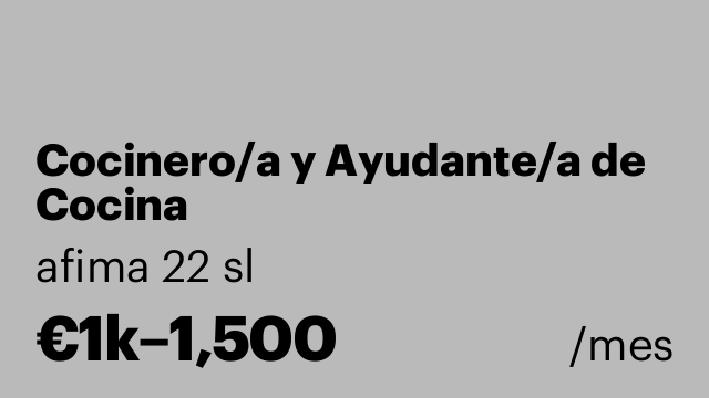 Cocinero/a y Ayudante/a de Cocina