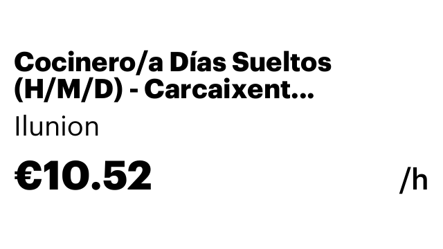 Cocinero/a Días Sueltos (H/M/D) - Carcaixent (Valencia)