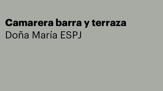 Camarera barra y terraza