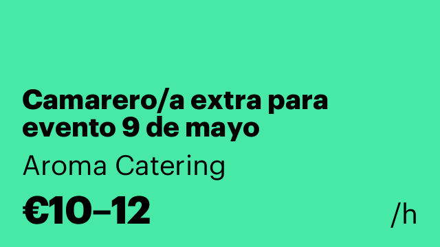 Camarero/a extra para evento 9 de mayo