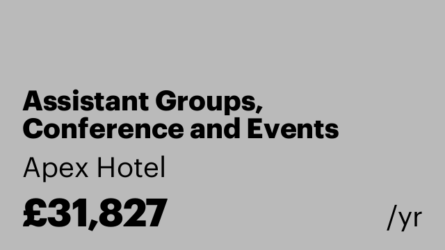 Assistant Groups, Conference and Events Manager (Fixed Term)