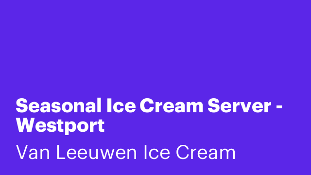 Seasonal Ice Cream Server - Westport