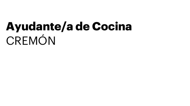 Ayudante/a de Cocina