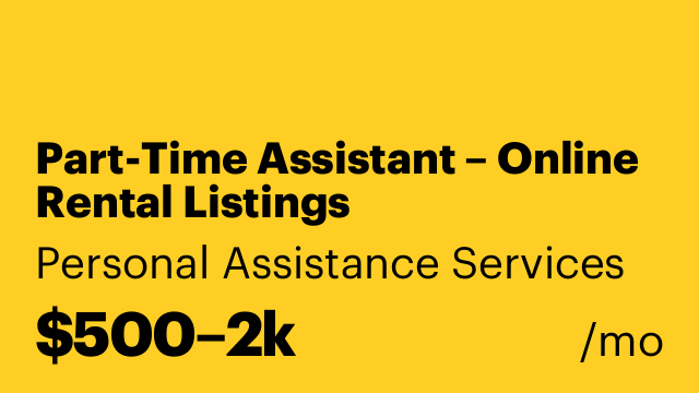 Part-Time Assistant – Online Rental Listings