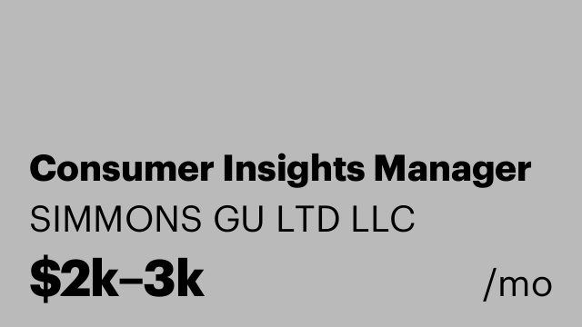 Consumer Insights Manager
