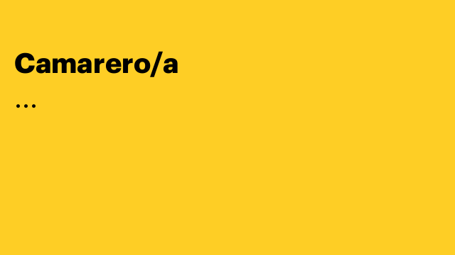 Camarero/a