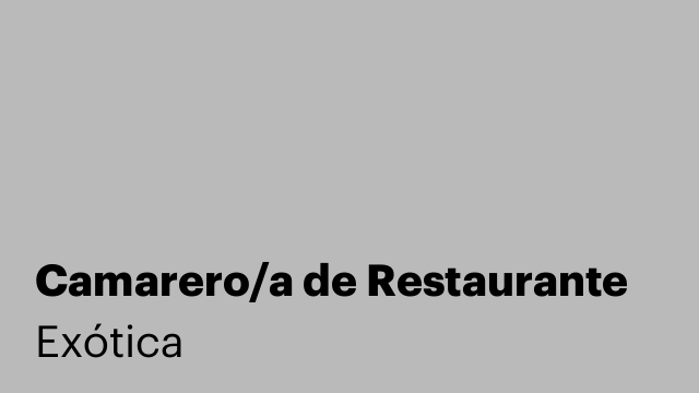 Camarero/a de Restaurante