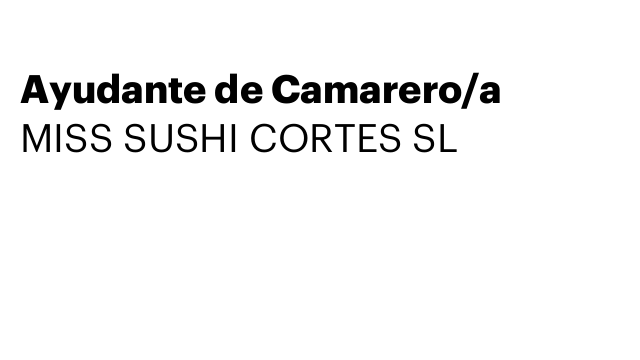 Ayudante de Camarero/a