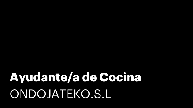 Ayudante/a de Cocina