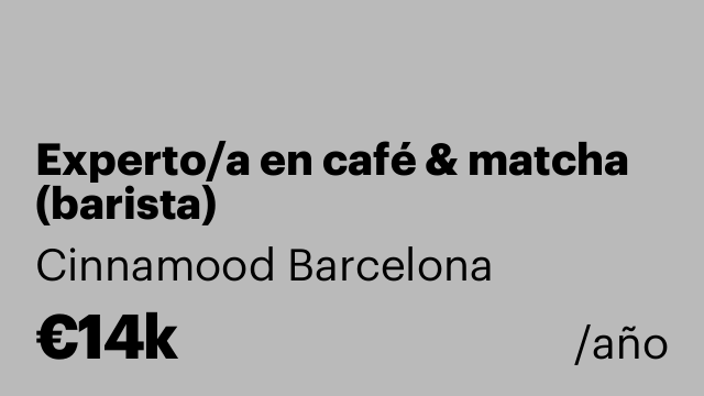 Experto/a en café & matcha (barista)