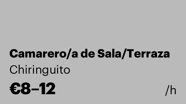 Camarero/a de Sala/Terraza