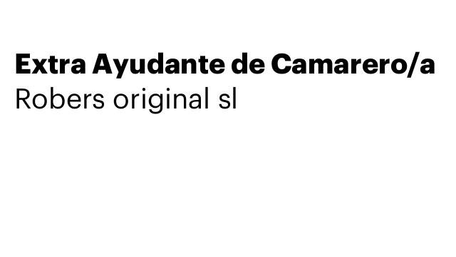 Extra Ayudante de Camarero/a