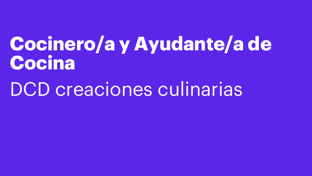 Cocinero/a y Ayudante/a de Cocina
