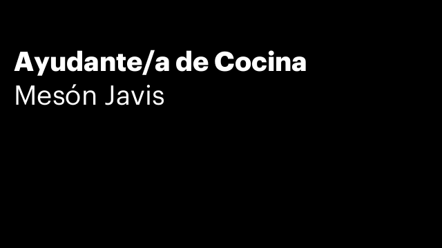 Ayudante/a de Cocina
