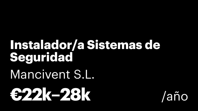 Instalador/a Sistemas de Seguridad