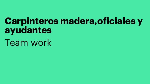 Carpinteros madera,oficiales y ayudantes