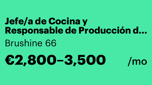 Jefe/a de Cocina y Responsable de Producción de Catering