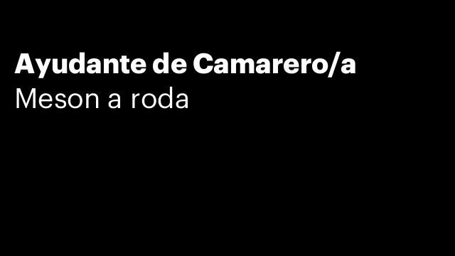Ayudante de Camarero/a
