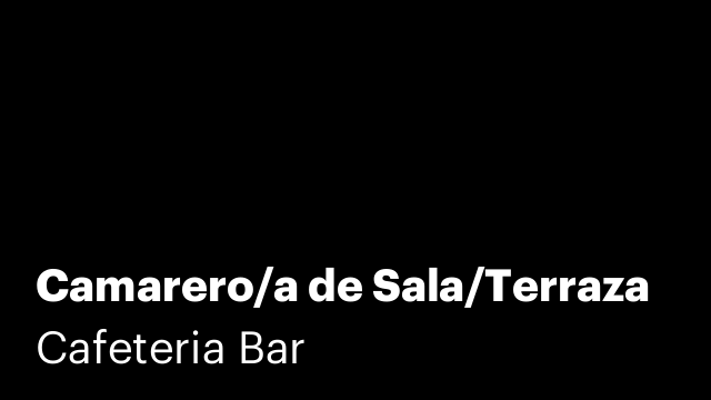 Camarero/a de Sala/Terraza
