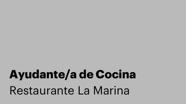Ayudante/a de Cocina