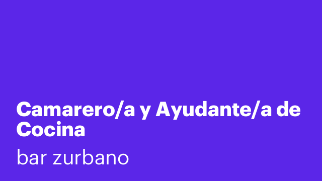 Camarero/a y Ayudante/a de Cocina
