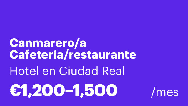 Canmarero/a Cafetería/restaurante