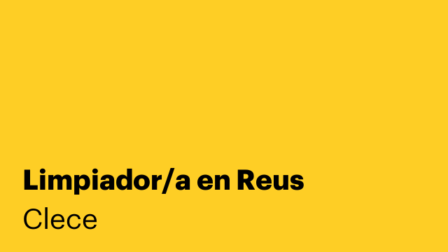 Limpiador/a en Reus