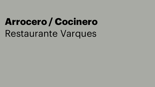 Arrocero / Cocinero