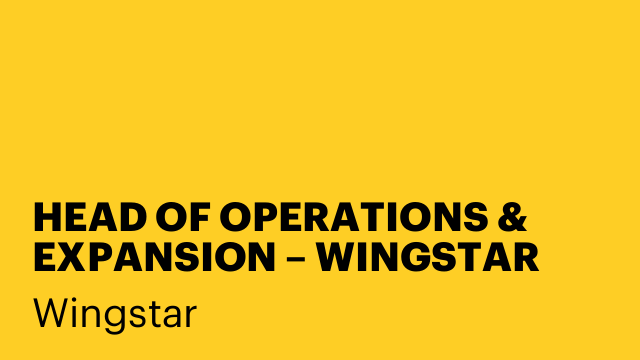 HEAD OF OPERATIONS & EXPANSION – WINGSTAR ESPAÑA