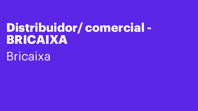 Distribuidor/ comercial - BRICAIXA