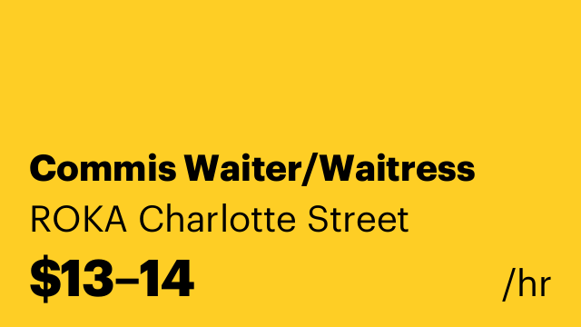 Commis Waiter/Waitress