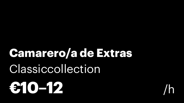 Camarero/a de Extras