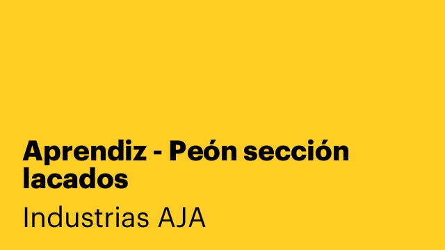 Aprendiz - Peón sección lacados