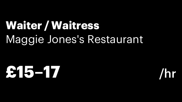 Waiter / Waitress