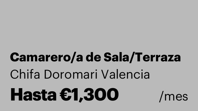 Camarero/a de Sala/Terraza